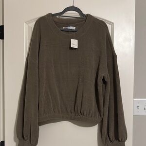 Free People Brown Crew Neck Sweater with Relaxed Fit - New w/Tags - FIRM PRICE